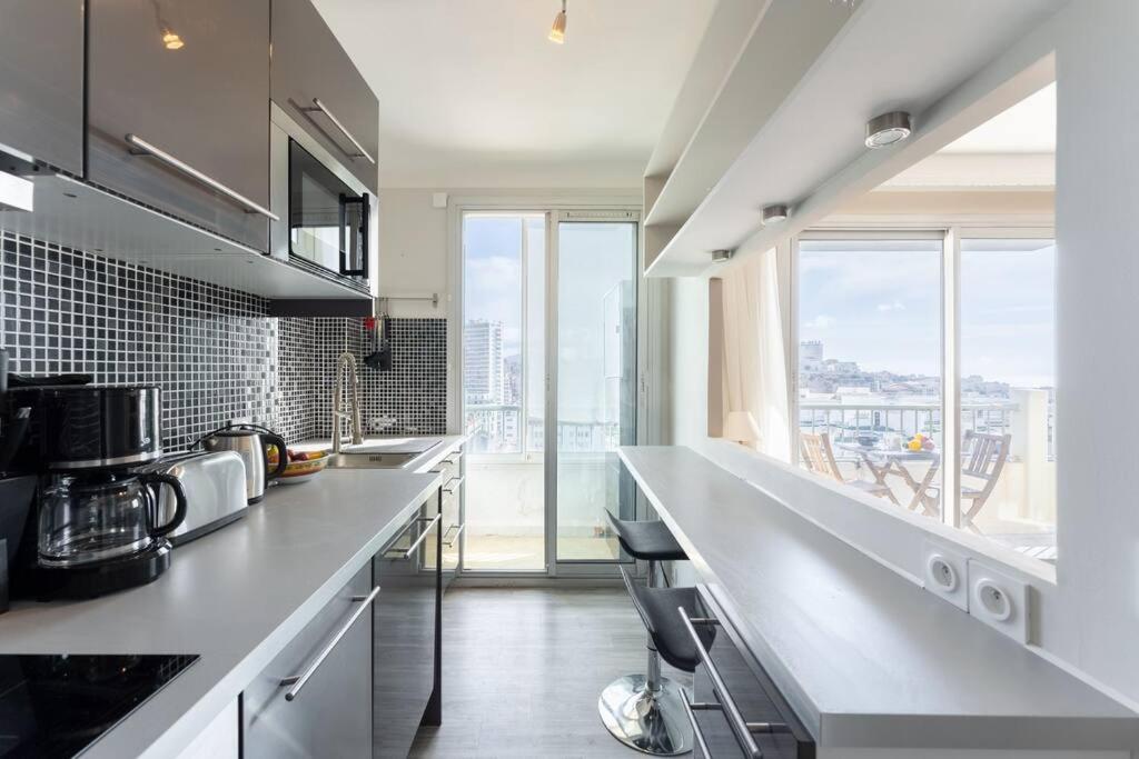 Vue Mer Plage Catalans Vieux Port Clim - 2 Chambres Marseille Exterior photo